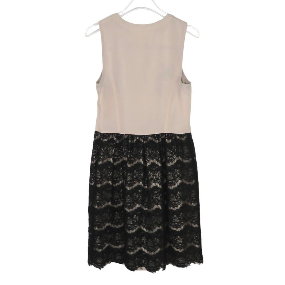 Kensie Cream Pink & Black Lace Sleeveless High Neck Twee Mini Dress Medium - Picture 4 of 6